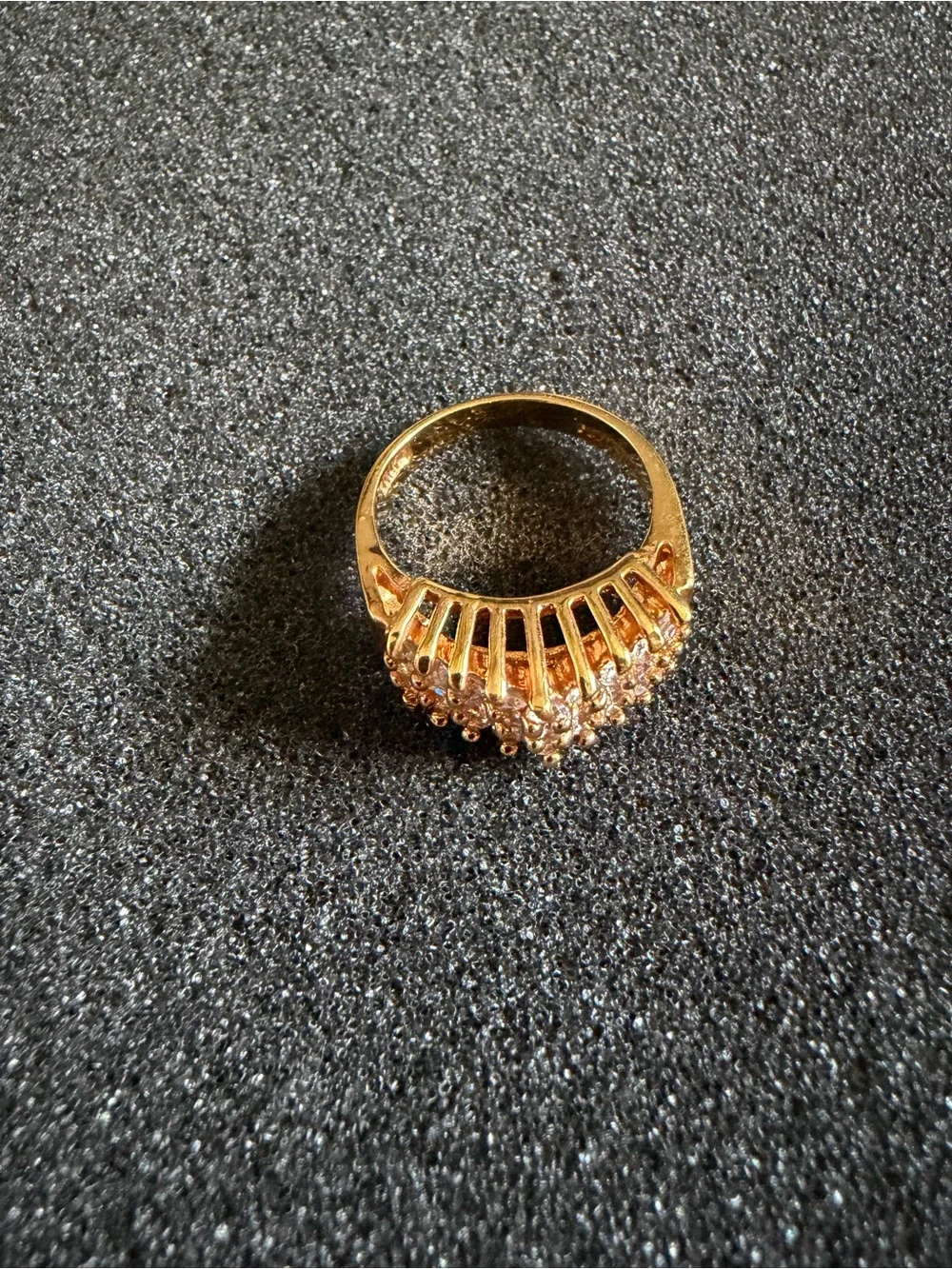 Vintage 14KT HGE Wedding Three Row Ring